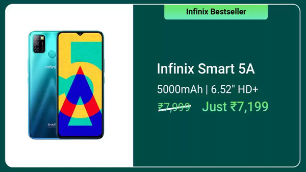 Infinix Smart 5A (Quetzal Cyan, 32 GB)  (2 GB RAM)