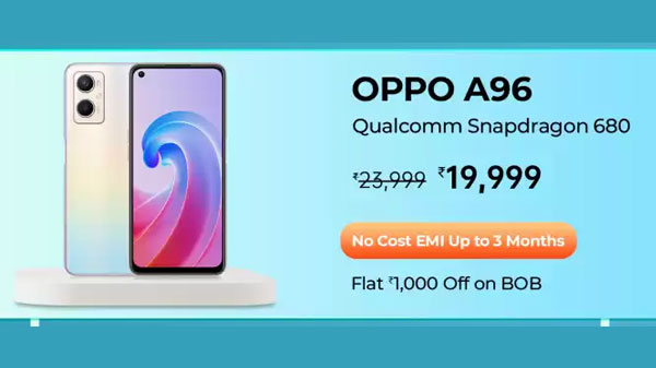 OPPO A96 (Sunset Blue, 128 GB)  (8 GB RAM)