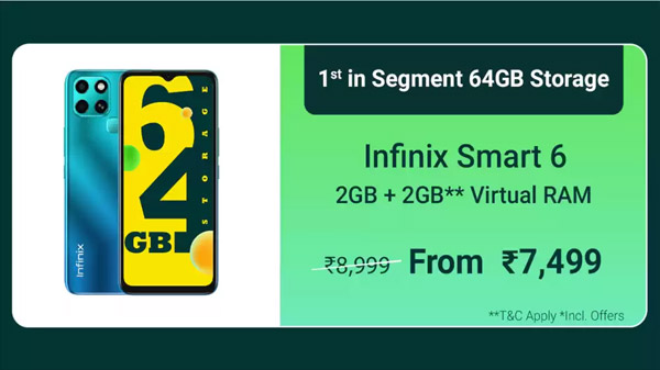 Infinix Smart 6 (Starry Purple, 64 GB)  (2 GB RAM)