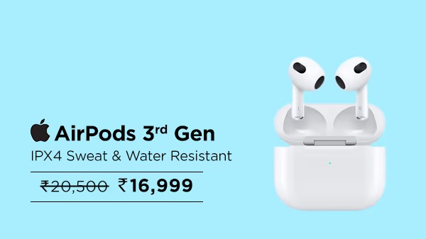 Apple Airpods 3 MME73HN/A with Charging Case (Bluetooth 5.0, Fast Charging, White)