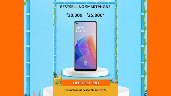 Oppo F21 Pro Is Bestselling Smartphone Between Rs.20,000 To Rs. 25,000 Oppo F21 Pro Is Bestselling Smartphone Between Rs.20,000 To Rs. 25,000