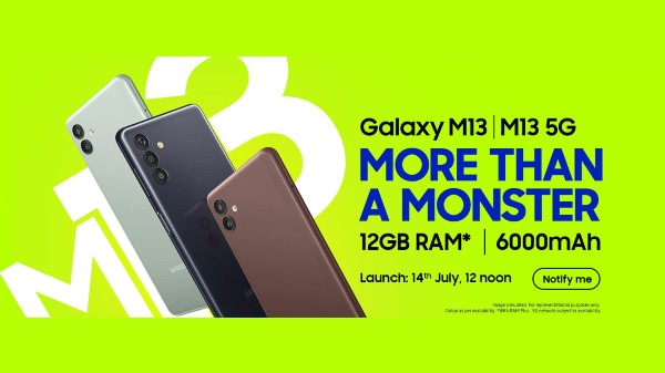 Samsung Galaxy M13, Galaxy M13 5G Launching On July 14 Samsung Galaxy M13, Galaxy M13 5G Launching On July 14