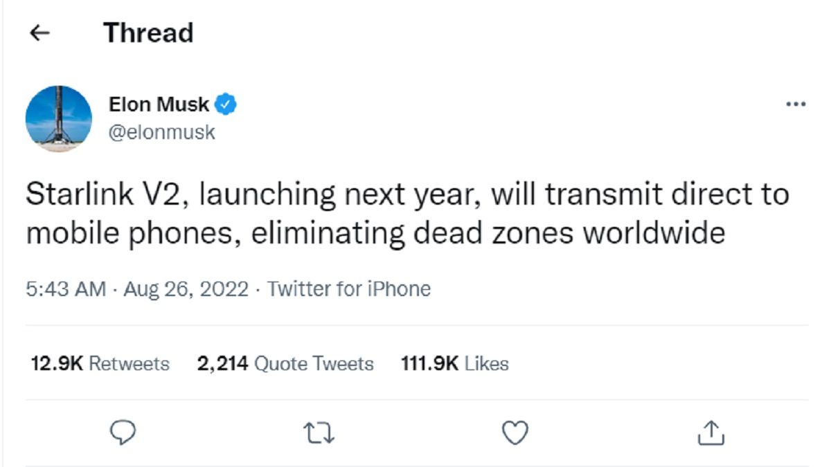Elon Musk Aims To End Mobile Dead Zones Its Starlink V2 Satellite Elon Musk Aims To End Mobile Dead Zones Its Starlink V2 Satellite