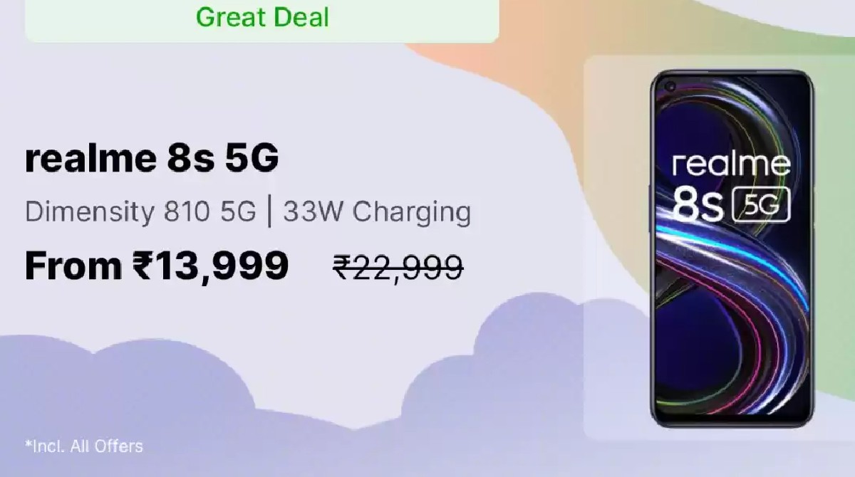 Realme 8s 5G (Universe Purple, 128 GB) (6 GB RAM)