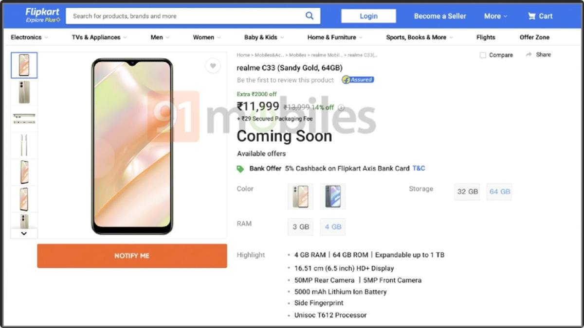Realme C33 India Price Leaked Ahead Of Launch; Here’s What To Expect