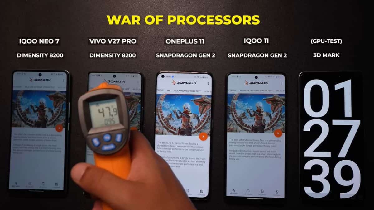 Vivo V27 Pro vs iQOO Neo 7 vs OnePlus 11 vs iQOO 11