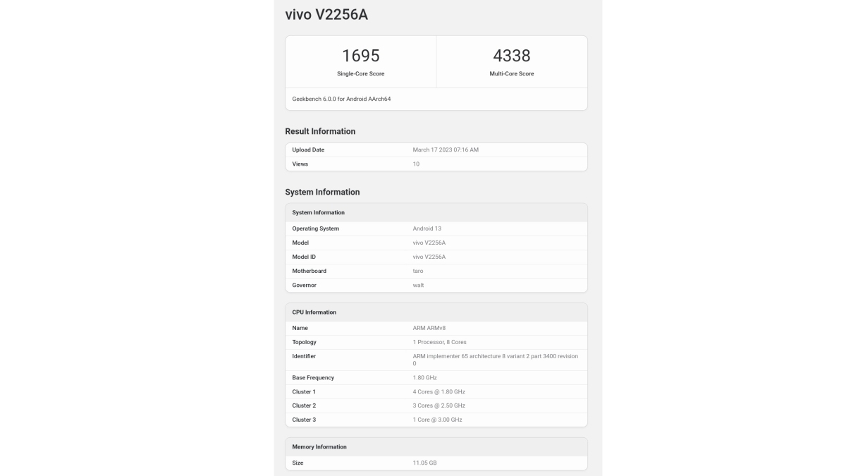 Vivo X Flip With Snapdragon 8+ Gen 1 SoC Surfaces on Geekbench