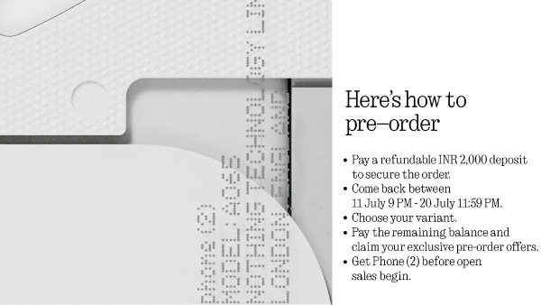 Nothing Phone (2) pre-order in India starts on June 29