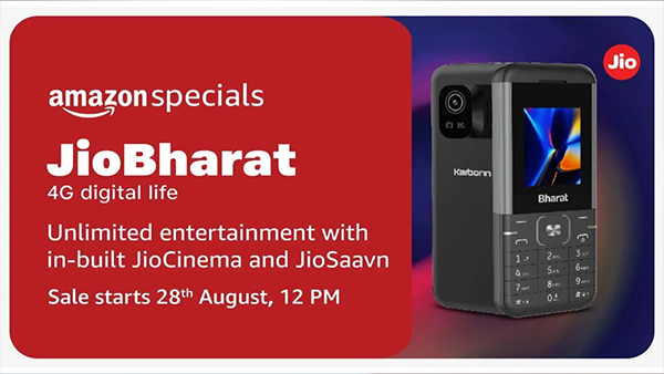 Jio Bharat 4G Phone Priced at ₹999 to Hit Amazon Shelves on August 28