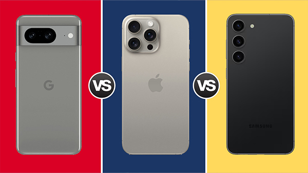 Google Pixel 8 vs. iPhone 15 Pro vs. Galaxy S23: A Spec Showdown