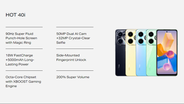 Infinix Hot 40i Sale in India Kicks Off at 12 noon Today