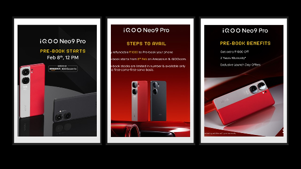 iQOO Neo 9 Pro Pre-Bookings in India Start from February 8