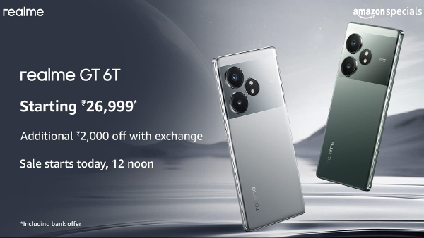 Realme GT 6T Goes on Sale in India Today via Amazon Realme GT 6T Goes on Sale in India Today via Amazon