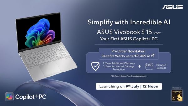 ASUS Vivobook S 15 With Snapdragon X Elite Opens for Pre-Booking ASUS Vivobook S 15 With Snapdragon X Elite Opens for Pre-Booking