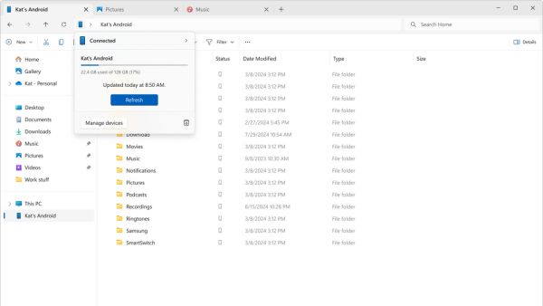 How to Access Your Android Phone Through Windows 11's File Explorer