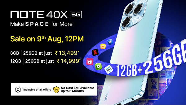 Infinix Note 40X 5G Goes on Sale in India Today via Flipkart Infinix Note 40X 5G Goes on Sale in India Today via Flipkart