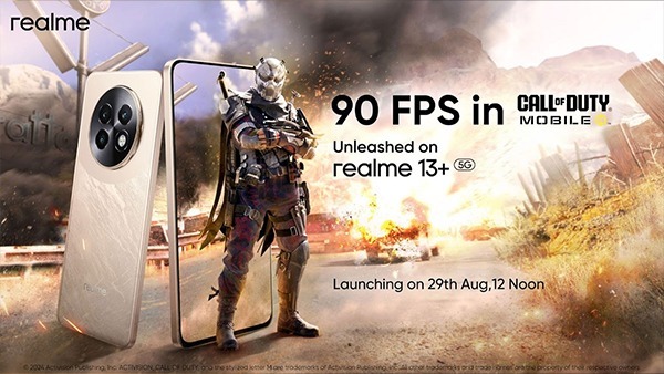 realme 13+ 5G Brings 90FPS Gameplay to BGMI, COD, & More realme 13+ 5G Brings 90FPS Gameplay to BGMI, COD, & More