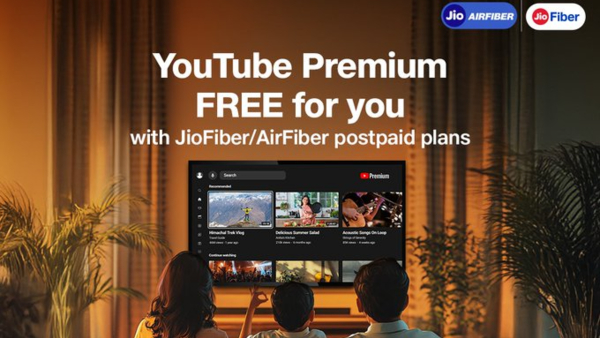 Jio Offers Free 2-Year YouTube Premium to Fiber Postpaid Users