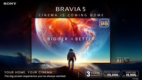 Sony Launches 98-Inch BRAVIA 5 Mini-LED TV in India at ₹6.49 Lakh