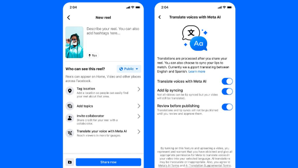 Meta Rolls Out AI Voice Translation for Reels 