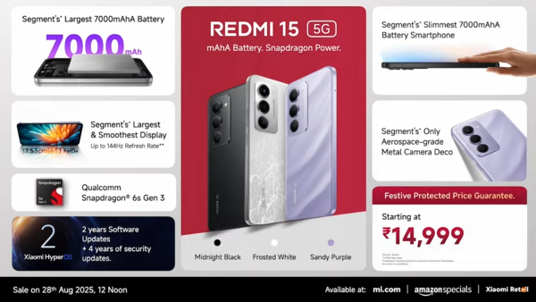 REDMI 15 5G Launched in India: Check Price & Specifications