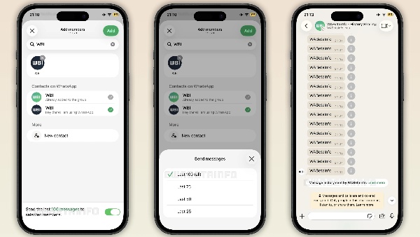 WhatsApp Will Allow Users to Share Recent Group Chats With New Members