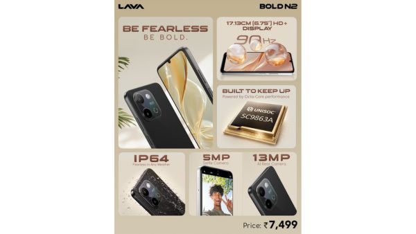 Lava Bold N2 Launched in India with Android 15 Go, IP64 Rating, More