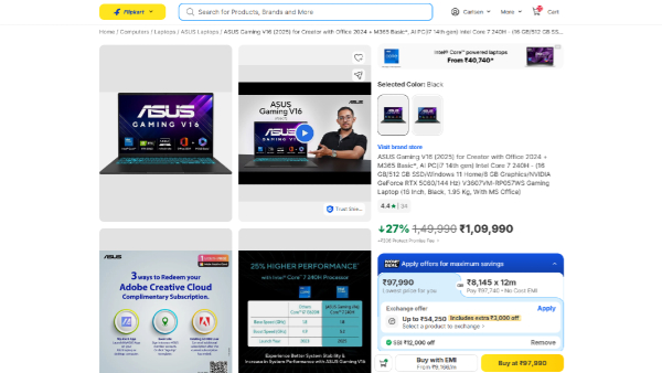ASUS Gaming V16 (2025) Laptop Gets Massive Discount on Flipkart ASUS Gaming V16 (2025) Laptop Gets Massive Discount on Flipkart