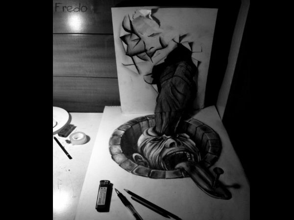 ಪೆನ್ಸಿನಲ್ಲೇ 3ಡಿ ಡ್ರಾಯಿಂಗ್‌