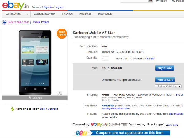 ಆನ್‌ಲೈನ್‌ಲ್ಲಿ ಕಾರ್ಬನ್ ಸ್ಮಾರ್ಟ‌ಫೋನ್‌ ಖರೀದಿಸಿ