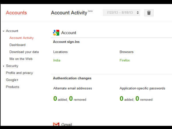  ಅಕೌಂಟ್‌ ಅಕ್ಟಿವಿಟಿ
