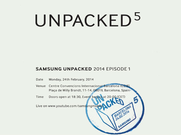  ಸ್ಯಾಮ್‌ಸಂಗ್‌ ಗೆಲಾಕ್ಸಿ ಎಸ್‌5 ಫೆಬ್ರವರಿ 24ಕ್ಕೆ ಬಿಡುಗಡೆ!
