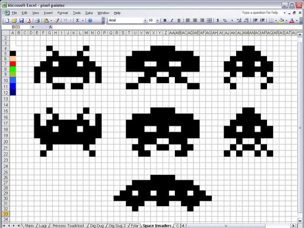 ಮುದನೀಡುವ ಮೈಕ್ರೋಸಾಫ್ಟ್ ಎಕ್ಸೆಲ್ ಕಲಾಪ್ರತಿಮೆಗಳು