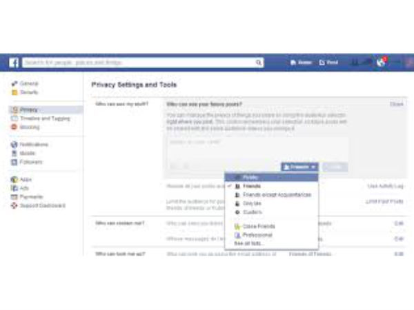 ಪೋಸ್ಟ್ ಅನುಮತಿಗಳು ಸ್ನೇಹಿತರಿಗೆ ಮಾತ್ರ