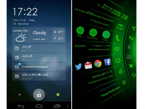 ಲಾಂಚರ್‌ಗಳು ಮತ್ತು ಲಾಕ್ ಸ್ಕ್ರೀನ್