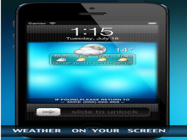 ಲಾಕ್ ಸ್ಕ್ರೀನ್‌ ಮೇಲೆ ಹವಾಮಾನ ಮಾಹಿತಿ