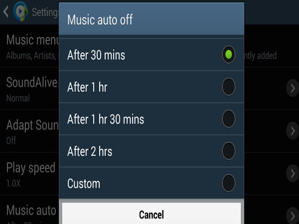 ಮ್ಯೂಸಿಕ್ ಅನ್ನು ಸ್ವಯಂಚಾಲಿತವಾಗಿ ಆಫ್ ಮಾಡಿ
