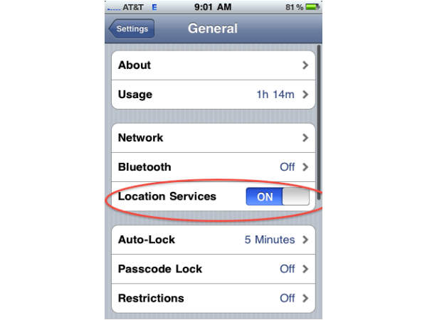 ಲೊಕೇಶನ್ ಸೇವೆಗಳನ್ನು ಆಫ್ ಮಾಡಿ ಲೊಕೇಶನ್ ಸೇವೆಗಳನ್ನು ಆಫ್ ಮಾಡಿ