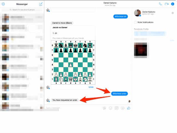 ಫೇಸ್‌ಬುಕ್‌ ಮೆಸೇಂಜರ್‌ನಲ್ಲಿ ಚೆಸ್‌ ಗೇಮ್‌
