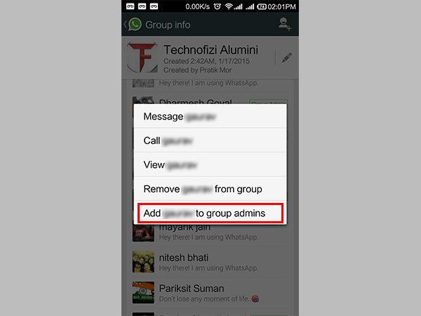 ವಾಟ್ಸಾಪ್ ಗ್ರೂಪ್‌ಗೆ ಮಲ್ಟಿಪಲ್ ಅಡ್ಮಿನ್‌ಗಳನ್ನು ಸೇರಿಸುವುದು