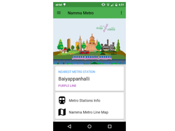 ನಮ್ಮ ಮೆಟ್ರೋ ಬಳಕೆಗೆ ಆಪ್: 