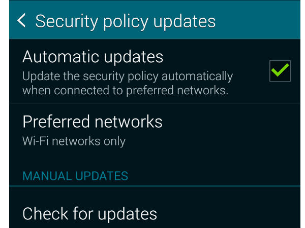 ಸ್ಮಾಮ್‌ಸಂಗ್ ಸೆಕ್ಯೂರಿಟಿ ಪಾಲಿಸಿ ಆಪ್‌ಡೇಟ್:
