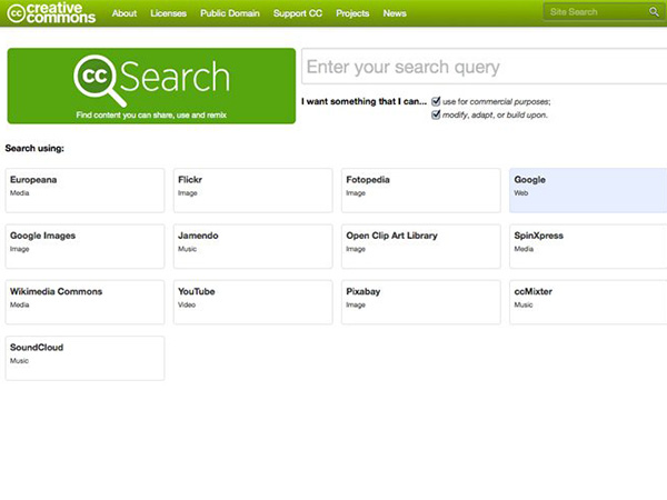 Creative Commons Search: