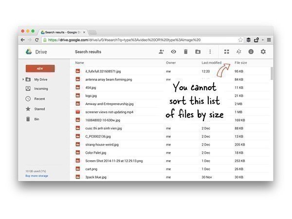 ಗೂಗಲ್ ಡ್ರೈವ್ ನಲ್ಲಿ ಫೈಲ್ ಗಳನ್ನು ಹುಡುಕುವುದು: