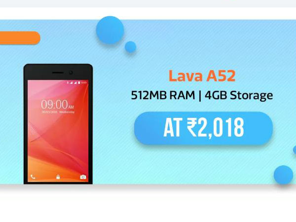 ಲಾವಾ A52 ಸ್ಮಾರ್ಟ್‌ಫೋನ್: 