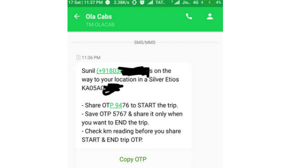 ಒಲಾ ಬೇಜವಾಬ್ದಾರಿ: