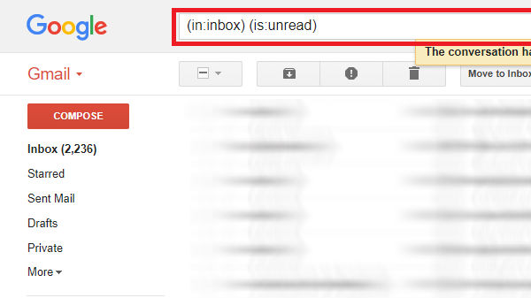 in:inbox is:unread ಎಂದು ಟೈಪಿಸಿ! 
