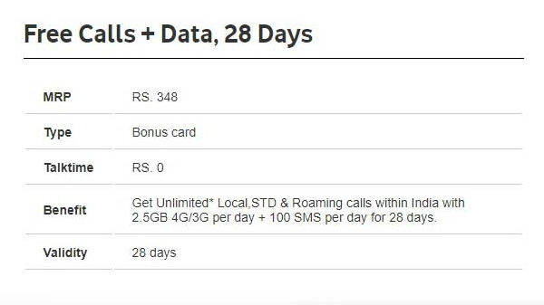 ವೊಡಾಫೋನ್ ರೂ.348 ಪ್ಲಾನ್: