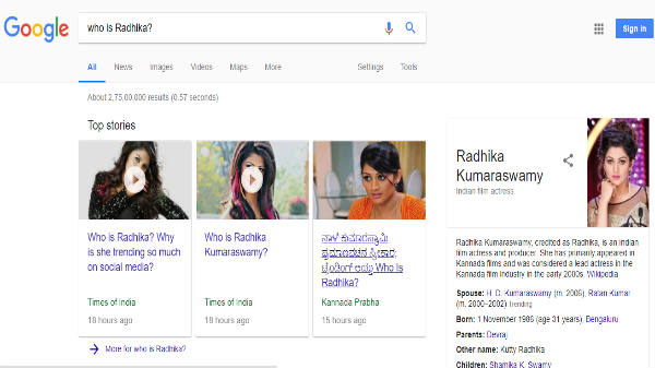 who is Radhika? who is Radhika?
