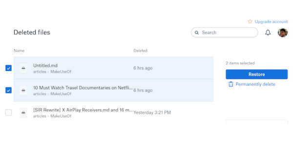 2. ಡಿಲೀಟ್ ಆಗಿರುವ ಫೈಲ್ ಗಳನ್ನು ರಿಸ್ಟೋರ್ ಮಾಡಿ 